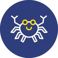 Crab Dual Line Circle Icon vector