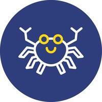 Crab Dual Line Circle Icon vector