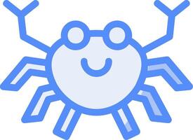 Crab Line Filled Blue Icon vector