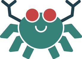 Crab Glyph Two Color Icon vector