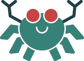 Crab Glyph Two Color Icon vector