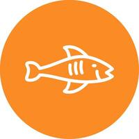 Fish Outline Circle Icon vector