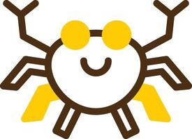 Crab Yellow Lieanr Circle Icon vector