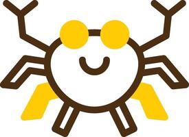 Crab Yellow Lieanr Circle Icon vector