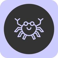 Crab Linear Round Icon vector