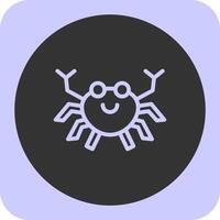 Crab Linear Round Icon vector