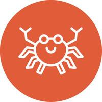 Crab Outline Circle Icon vector