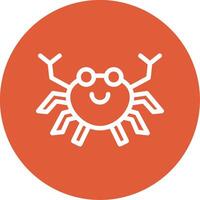 Crab Outline Circle Icon vector