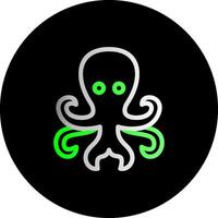 pulpo doble degradado circulo icono vector