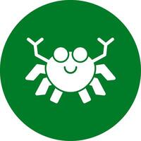 Crab Glyph Circle Icon vector