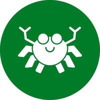 Crab Glyph Circle Icon vector