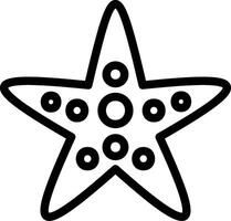 icono de línea de estrella de mar vector