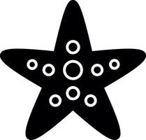 icono de glifo de estrella de mar vector