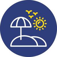 Seashore Dual Line Circle Icon vector