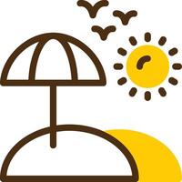 Seashore Yellow Lieanr Circle Icon vector