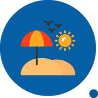 Seashore Flat Shadow Icon vector