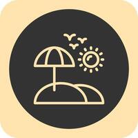 Seashore Linear Round Icon vector