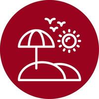 Seashore Outline Circle Icon vector