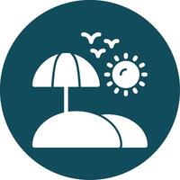 Seashore Glyph Circle Icon vector
