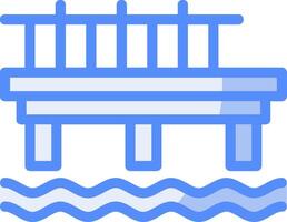 Pier Line Filled Blue Icon vector