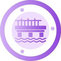 muelle glifo degradado icono vector