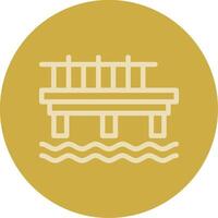 Pier Line Multi color Icon vector