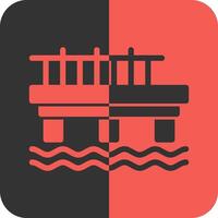 Pier Red Inverse Icon vector