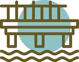 muelle lineal circulo icono vector