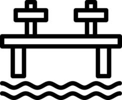 icono de línea de muelle vector