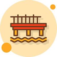 muelle lleno sombra circulo icono vector