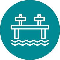 Dock Outline Circle Icon vector