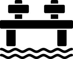 icono de glifo de muelle vector