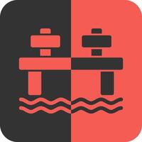 muelle rojo inverso icono vector