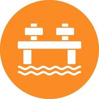 Dock Glyph Circle Icon vector