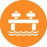 muelle glifo circulo icono vector