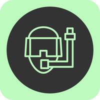 Diving mask Linear Round Icon vector