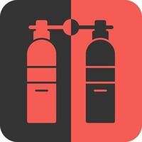 Scuba tank Red Inverse Icon vector