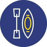 Kayak Dual Line Circle Icon vector