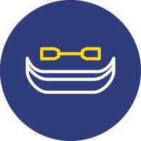 Canoe Dual Line Circle Icon vector