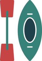 Kayak Glyph Two Color Icon vector