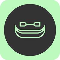Canoe Linear Round Icon vector