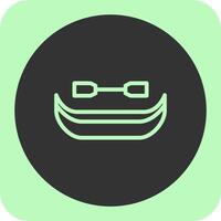 Canoe Linear Round Icon vector