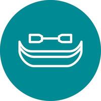 Canoe Outline Circle Icon vector