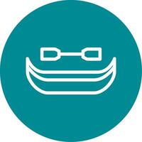 Canoe Outline Circle Icon vector