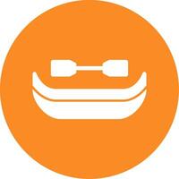 Canoe Glyph Circle Icon vector