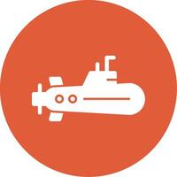 Submarine Glyph Circle Icon vector