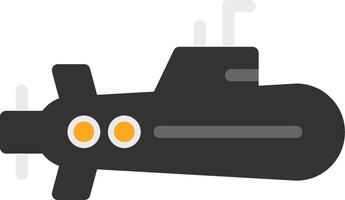 icono plano submarino vector