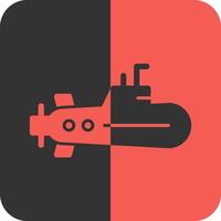 Submarine Red Inverse Icon vector