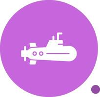 Submarine Glyph Shadow Icon vector