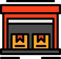 Warehouse Line Filled Icon vector